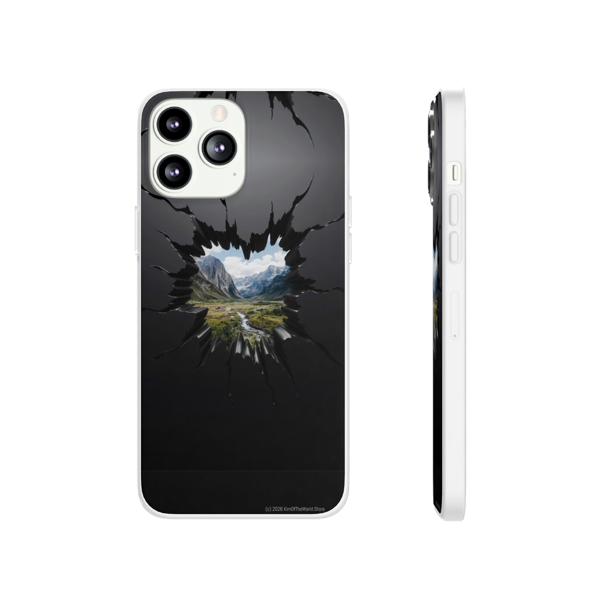 Mystic Mountain Break-Out Window Phone Case - Surreal Art Flexi Case