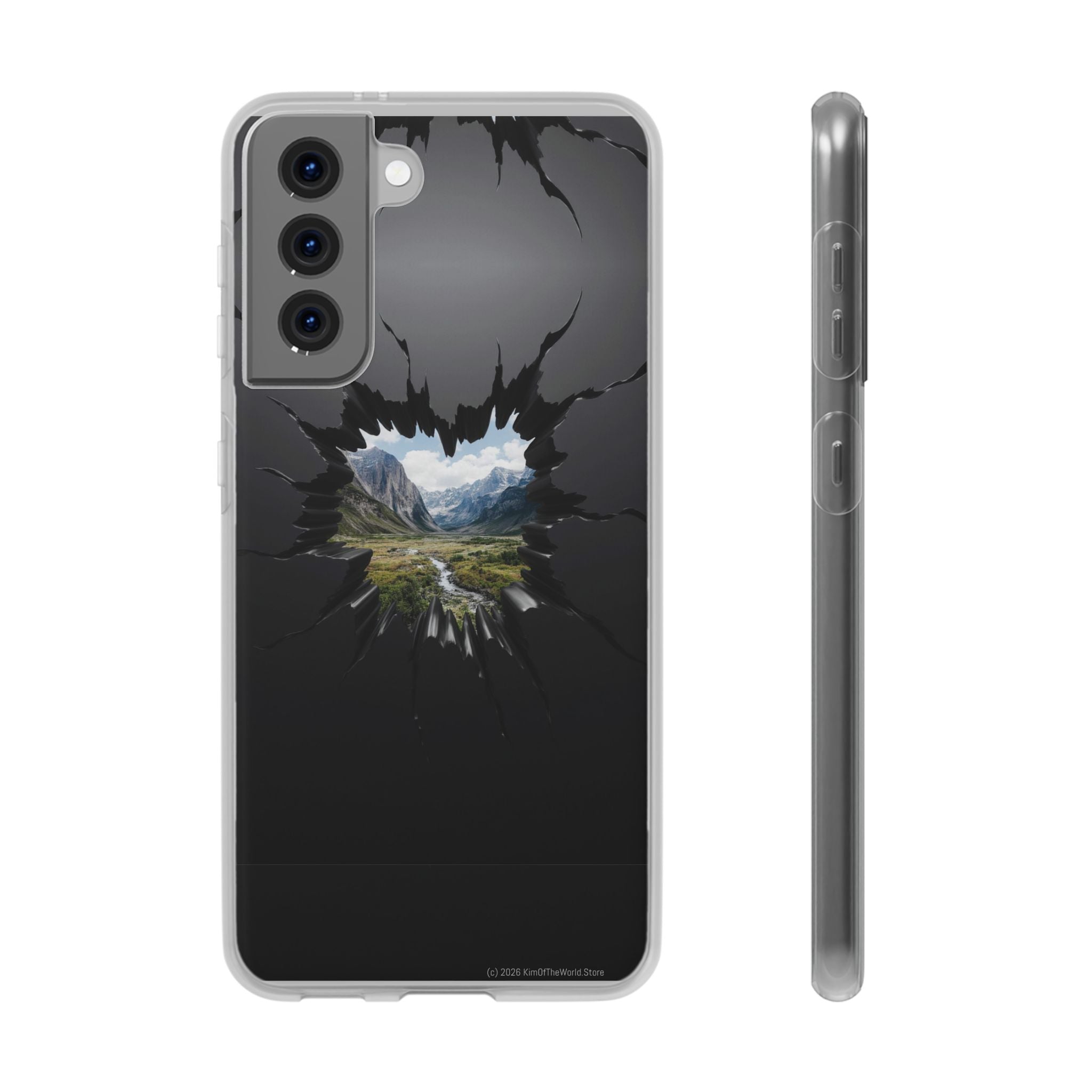 Mystic Mountain Break-Out Window Phone Case - Surreal Art Flexi Case
