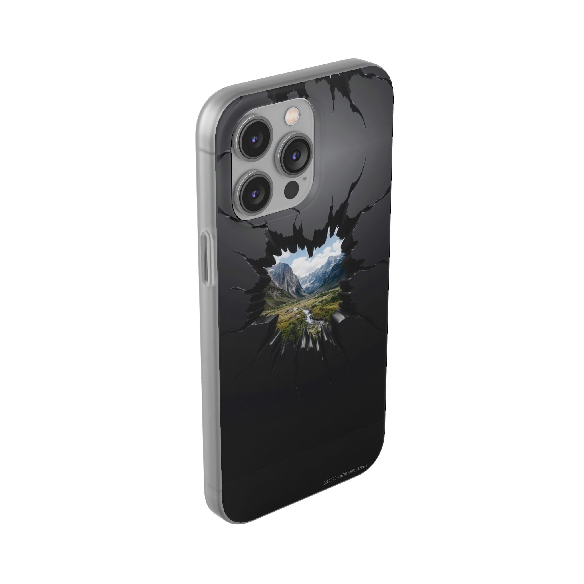 Mystic Mountain Break-Out Window Phone Case - Surreal Art Flexi Case
