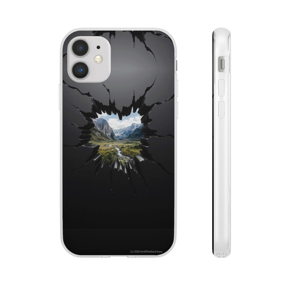 Mystic Mountain Break-Out Window Phone Case - Surreal Art Flexi Case
