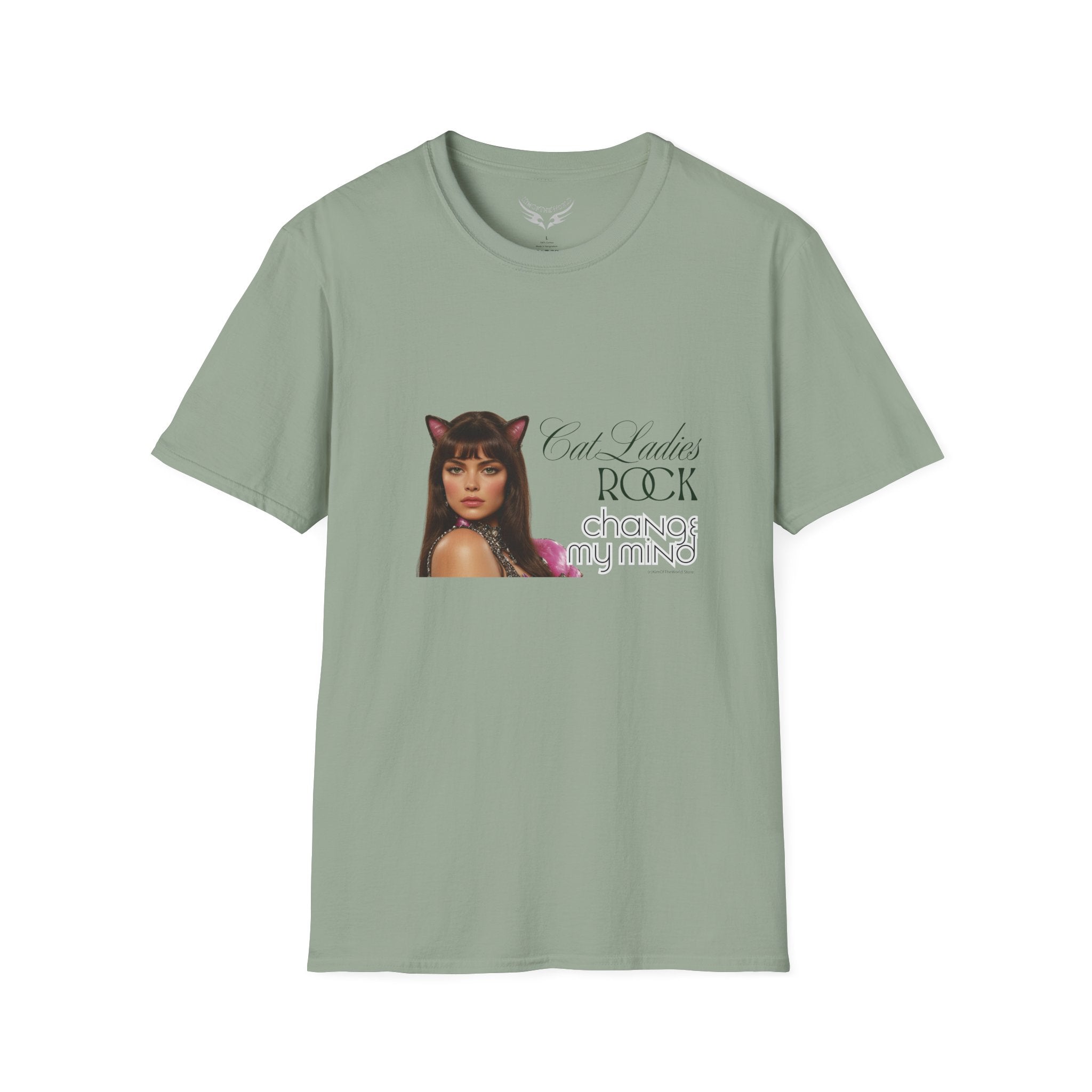 "Cat Ladies Rock - Change my Mind" Cat Lady Kitty Parent Tee  - Art Softstyle T-Shirt