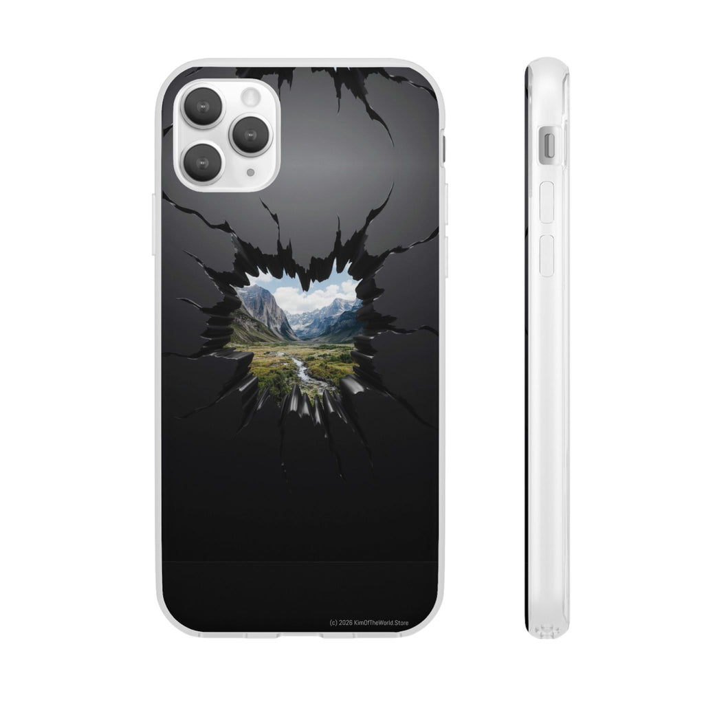 Mystic Mountain Break-Out Window Phone Case - Surreal Art Flexi Case