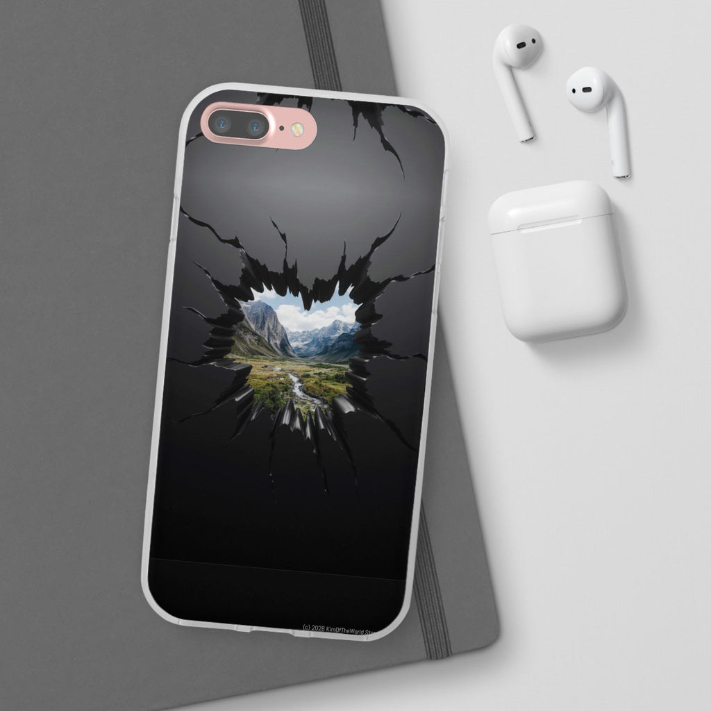 Mystic Mountain Break-Out Window Phone Case - Surreal Art Flexi Case