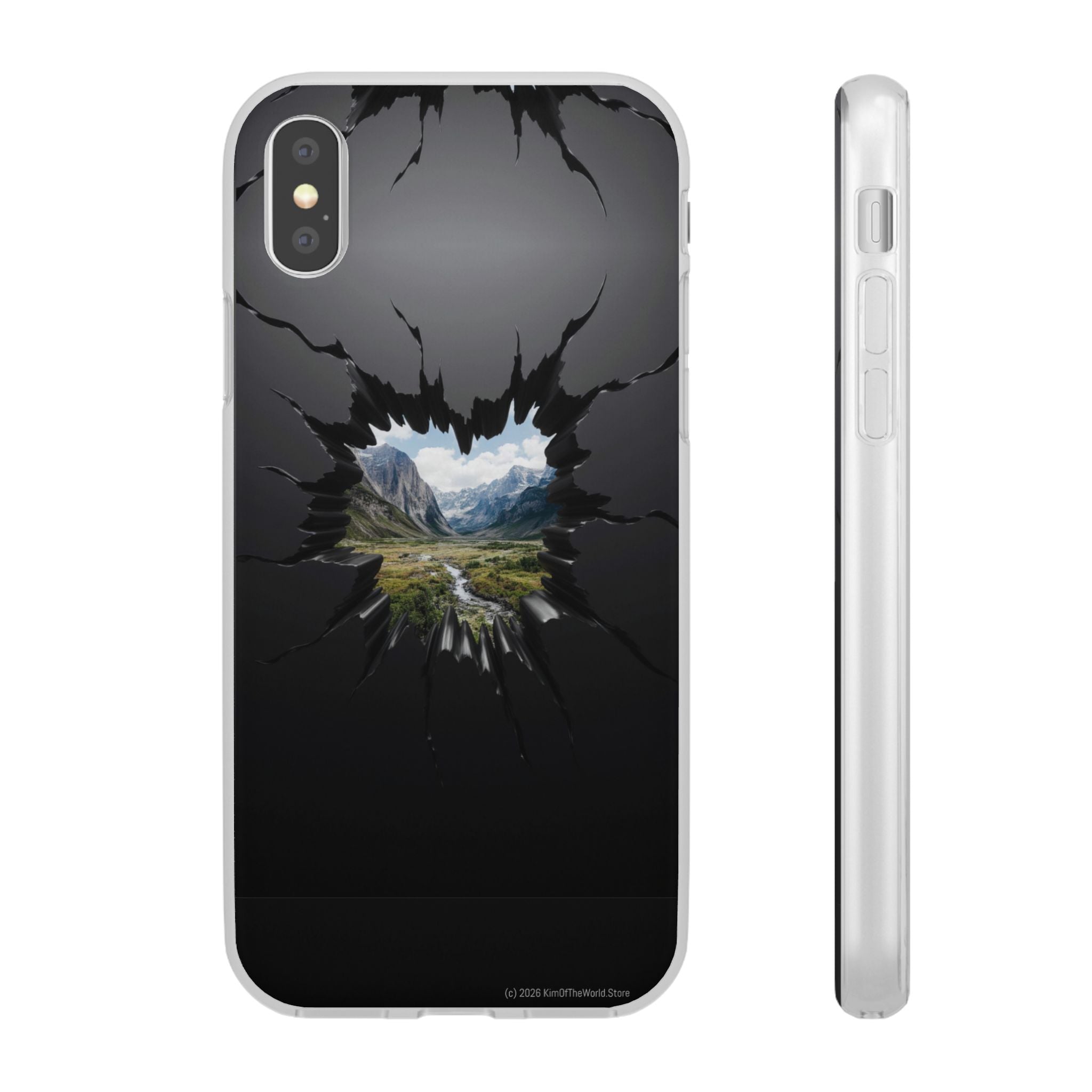 Mystic Mountain Break-Out Window Phone Case - Surreal Art Flexi Case