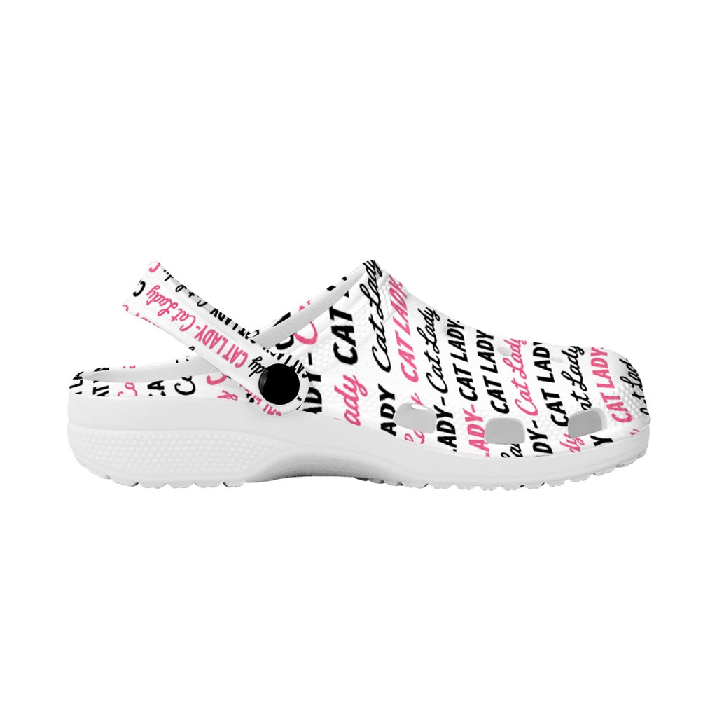 Cat Lady Black and Pink Print Women's Classic EVA Clogs (AOP)