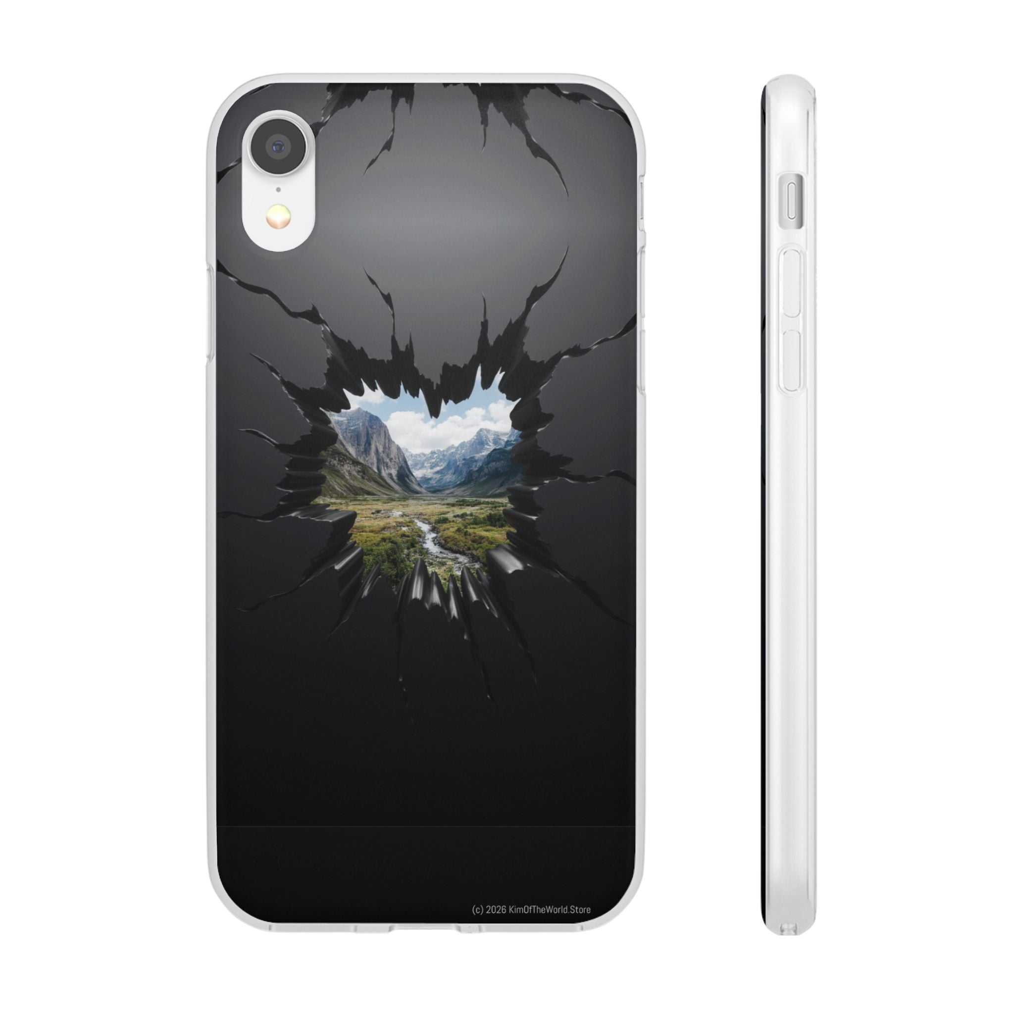 Mystic Mountain Break-Out Window Phone Case - Surreal Art Flexi Case