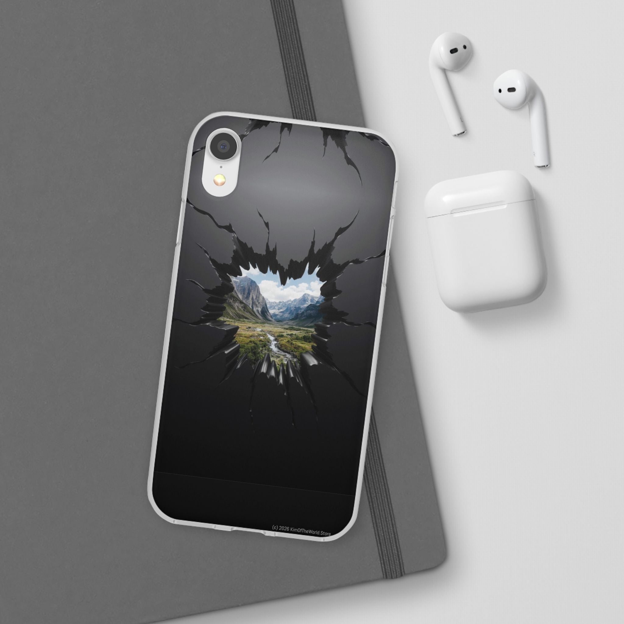 Mystic Mountain Break-Out Window Phone Case - Surreal Art Flexi Case