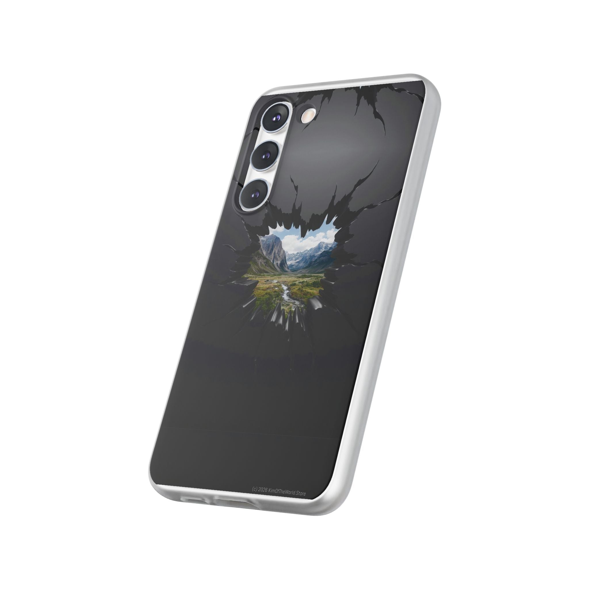 Mystic Mountain Break-Out Window Phone Case - Surreal Art Flexi Case