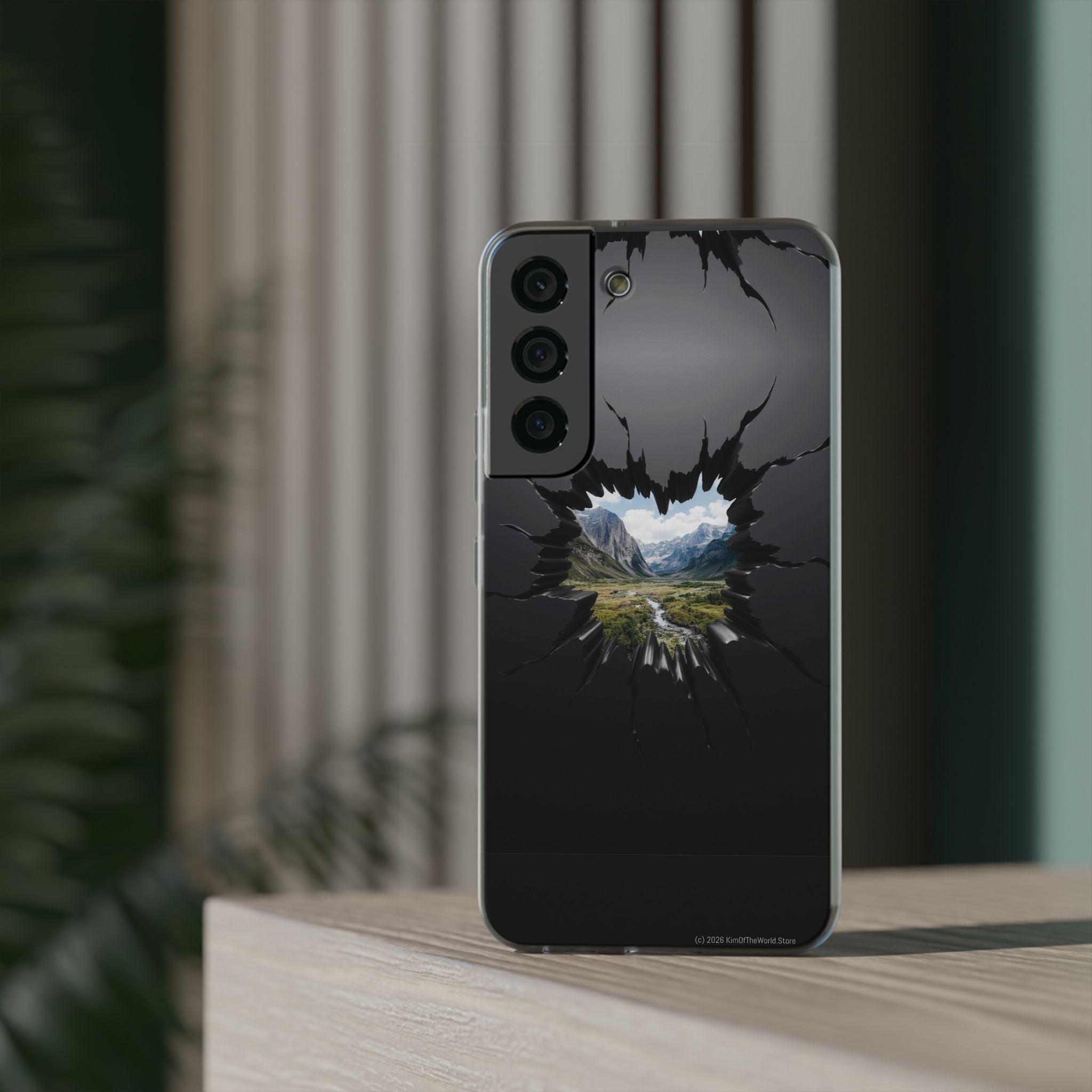 Mystic Mountain Break-Out Window Phone Case - Surreal Art Flexi Case