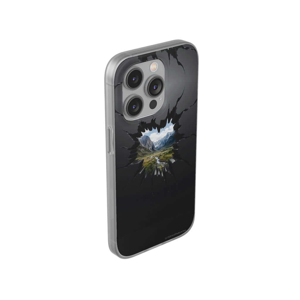 Mystic Mountain Break-Out Window Phone Case - Surreal Art Flexi Case