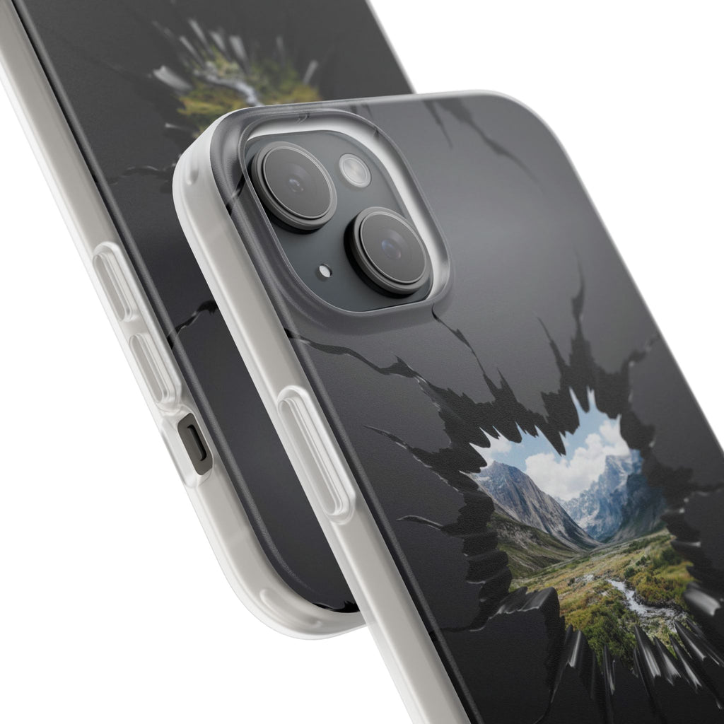Mystic Mountain Break-Out Window Phone Case - Surreal Art Flexi Case