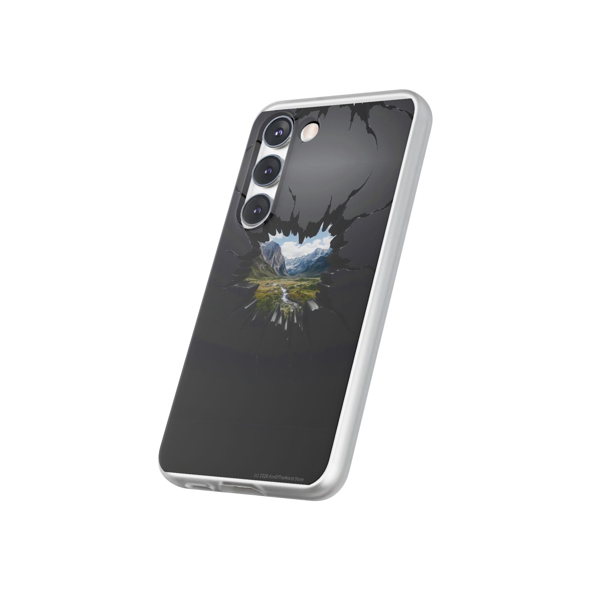 Mystic Mountain Break-Out Window Phone Case - Surreal Art Flexi Case