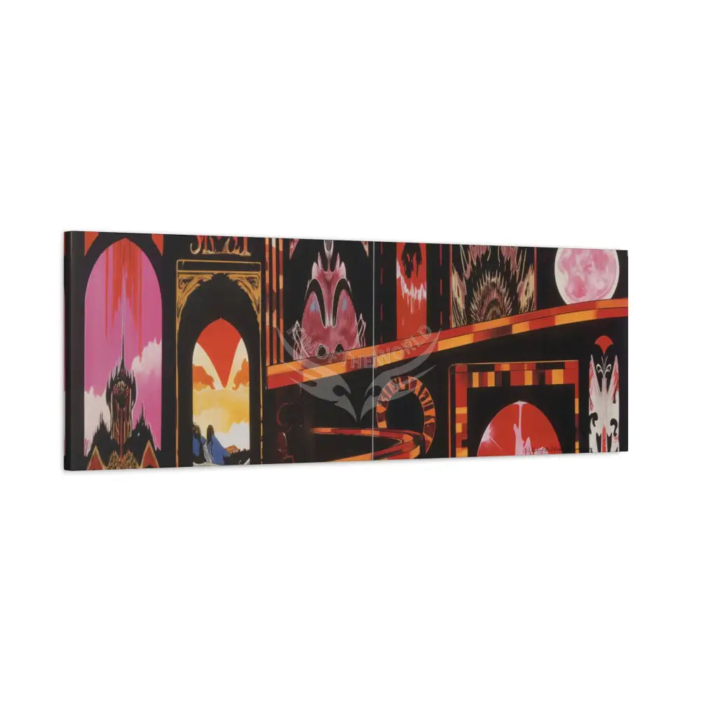 Abstract Architecture Colorful Magic Window Canvas Print — Surreal Cozy Room Wall Art Canvas