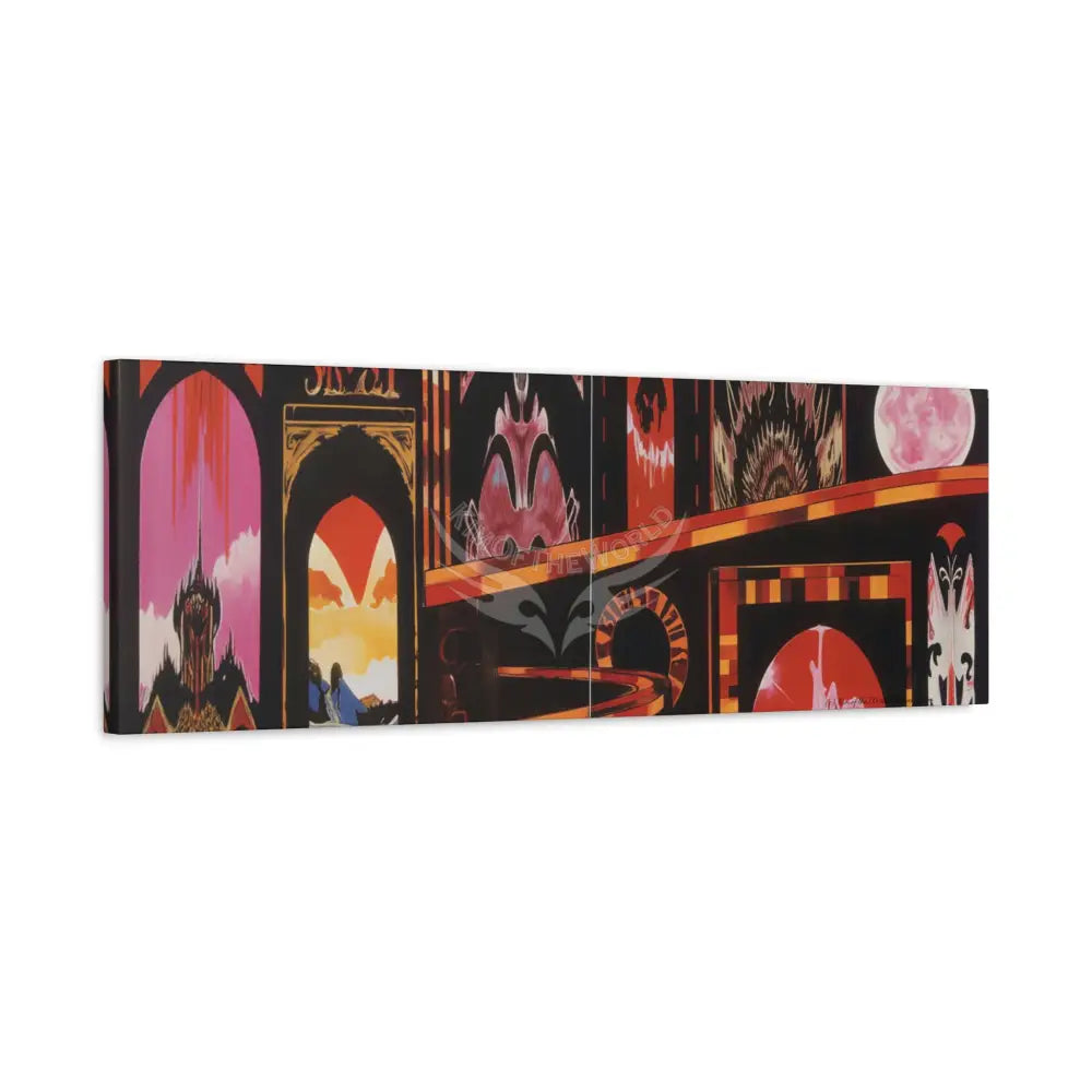 Abstract Architecture Colorful Magic Window Canvas Print — Surreal Cozy Room Wall Art Canvas