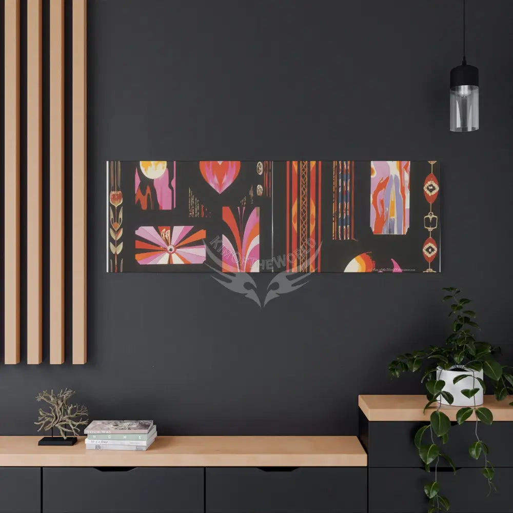 Abstract Architecture Colorful Magic Window Canvas Print — Surreal Cozy Room Wall Art Canvas