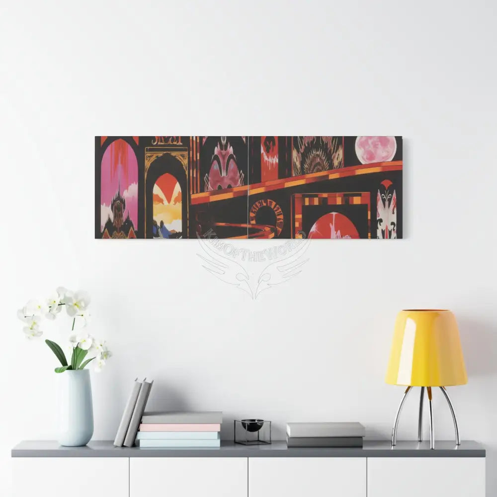Abstract Architecture Colorful Magic Window Canvas Print — Surreal Cozy Room Wall Art Canvas