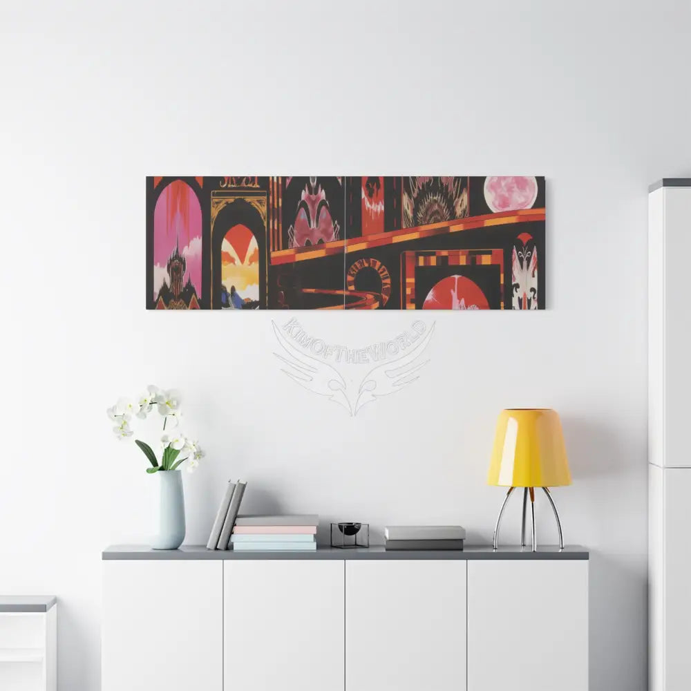 Abstract Architecture Colorful Magic Window Canvas Print — Surreal Cozy Room Wall Art Canvas