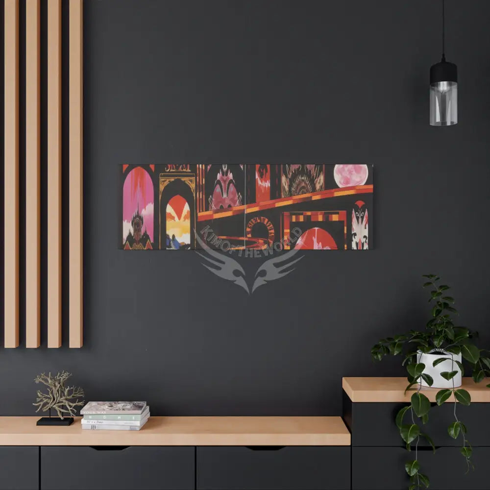 Abstract Architecture Colorful Magic Window Canvas Print — Surreal Cozy Room Wall Art Canvas