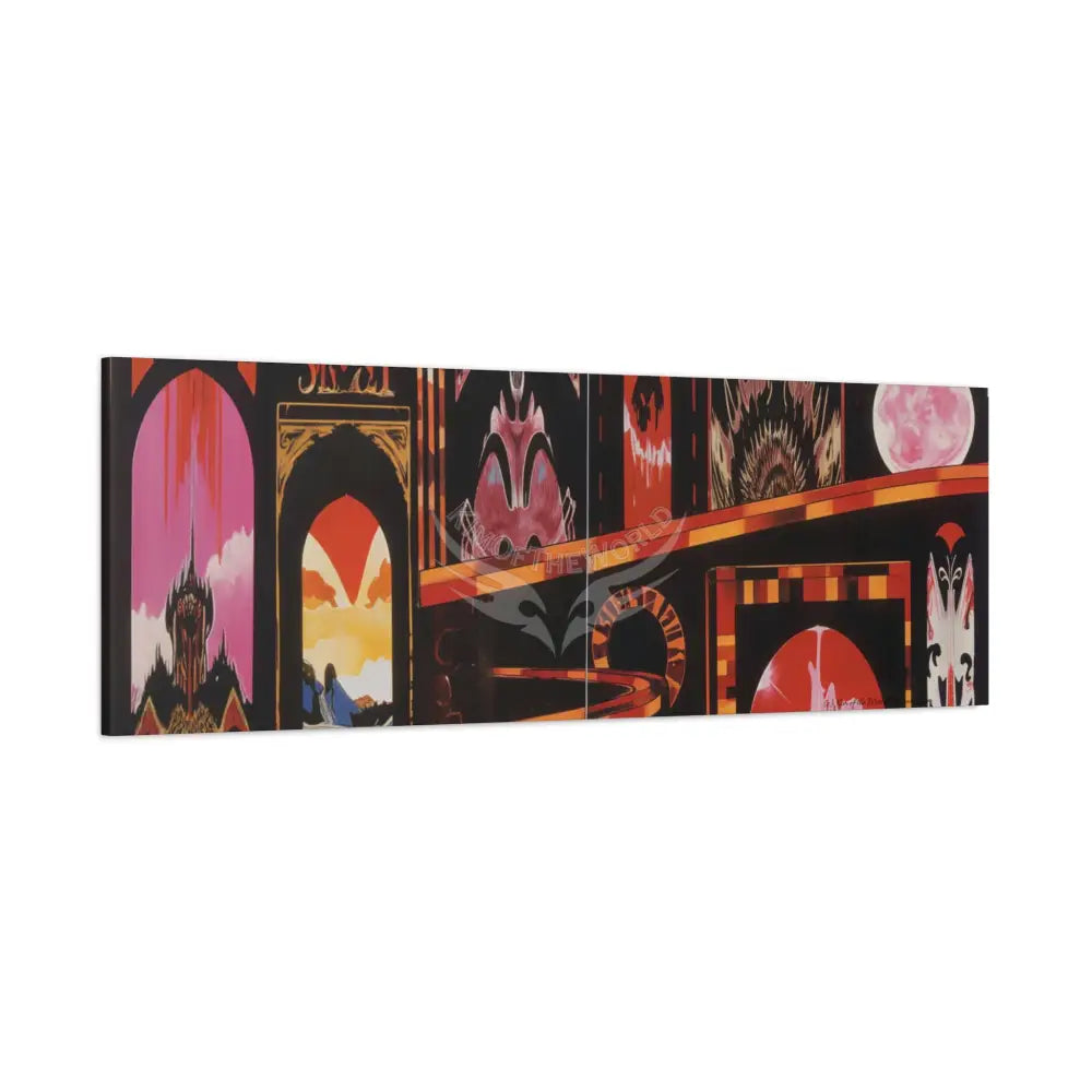 Abstract Architecture Colorful Magic Window Canvas Print — Surreal Cozy Room Wall Art Canvas