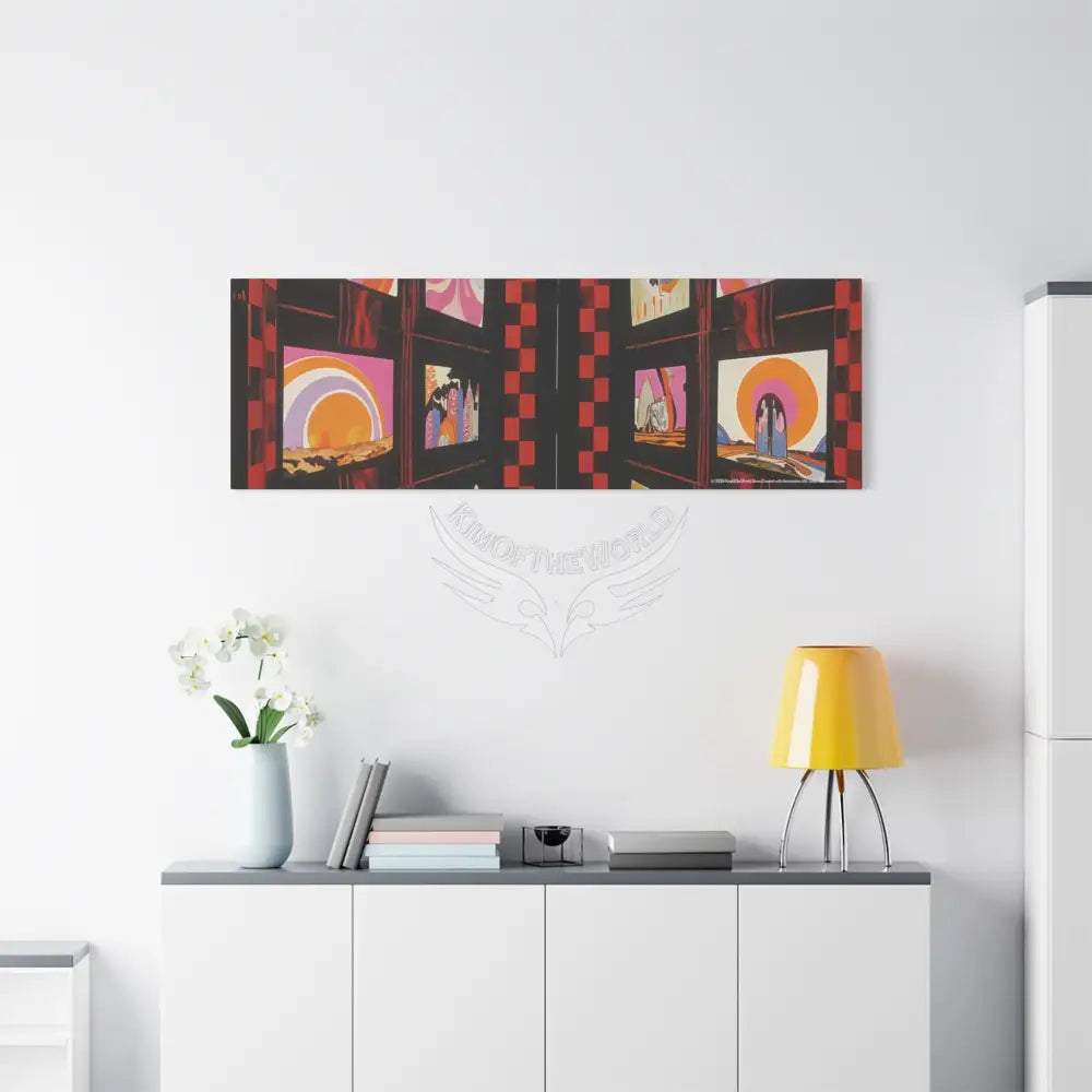 Abstract Architecture Magic Window Canvas Print — Surreal Cozy Room Wall Art Canvas