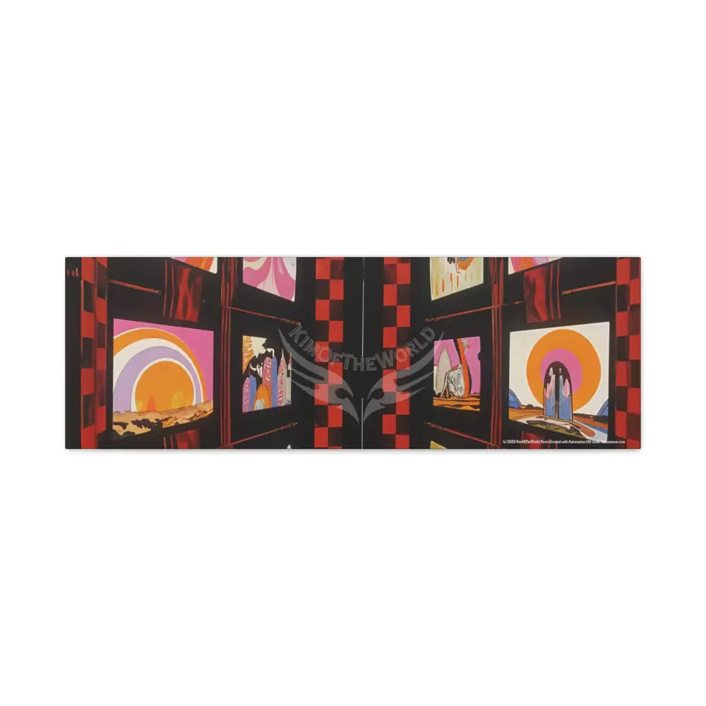 Abstract Architecture Magic Window Canvas Print — Surreal Cozy Room Wall Art 36’’ x 12’’ (Horizontal) / 1.25’’ Canvas