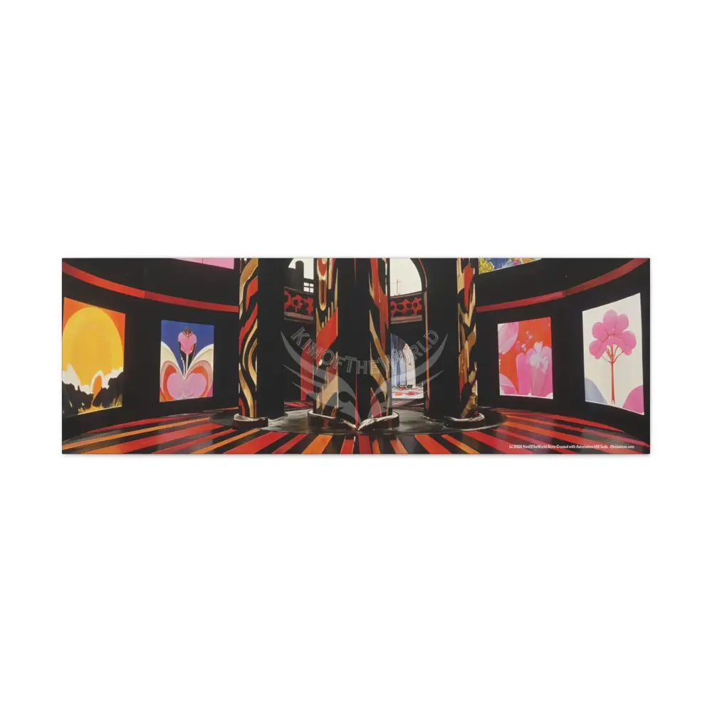 Abstract Architecture Magic Window Canvas Print — Surreal Cozy Room Wall Art 48’’ x 16’’ (Horizontal) / 1.25’’ Canvas