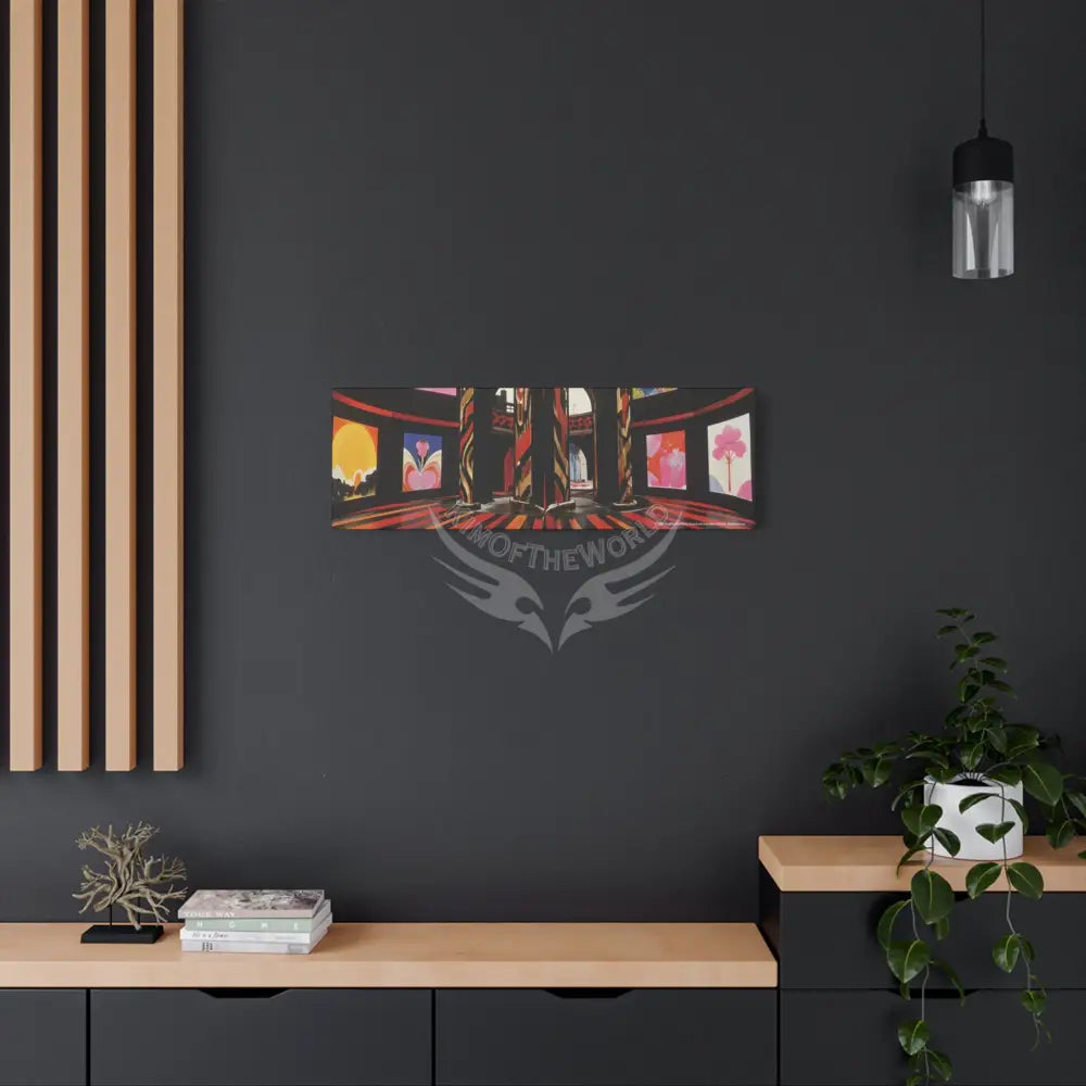 Abstract Architecture Magic Window Canvas Print — Surreal Cozy Room Wall Art Canvas