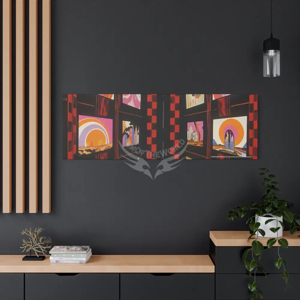 Abstract Architecture Magic Window Canvas Print — Surreal Cozy Room Wall Art Canvas