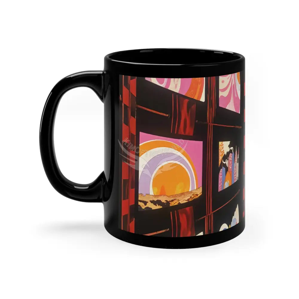 Abstract Architecture Set Mugs Coffee Cup Banner Nebula Coffee Mug — 11oz Black Ceramic Space Text Design 11oz / Black