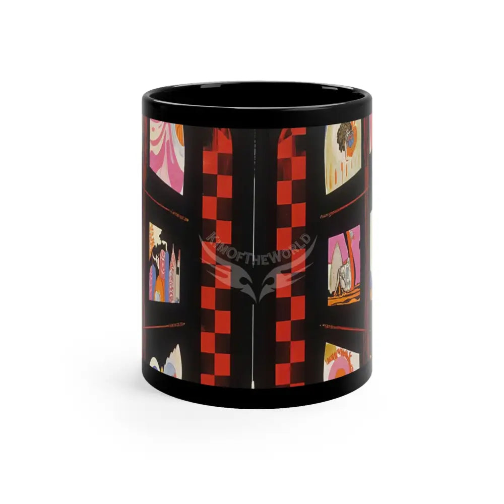 Abstract Architecture Set Mugs Coffee Cup Banner Nebula Coffee Mug — 11oz Black Ceramic Space Text Design 11oz / Black