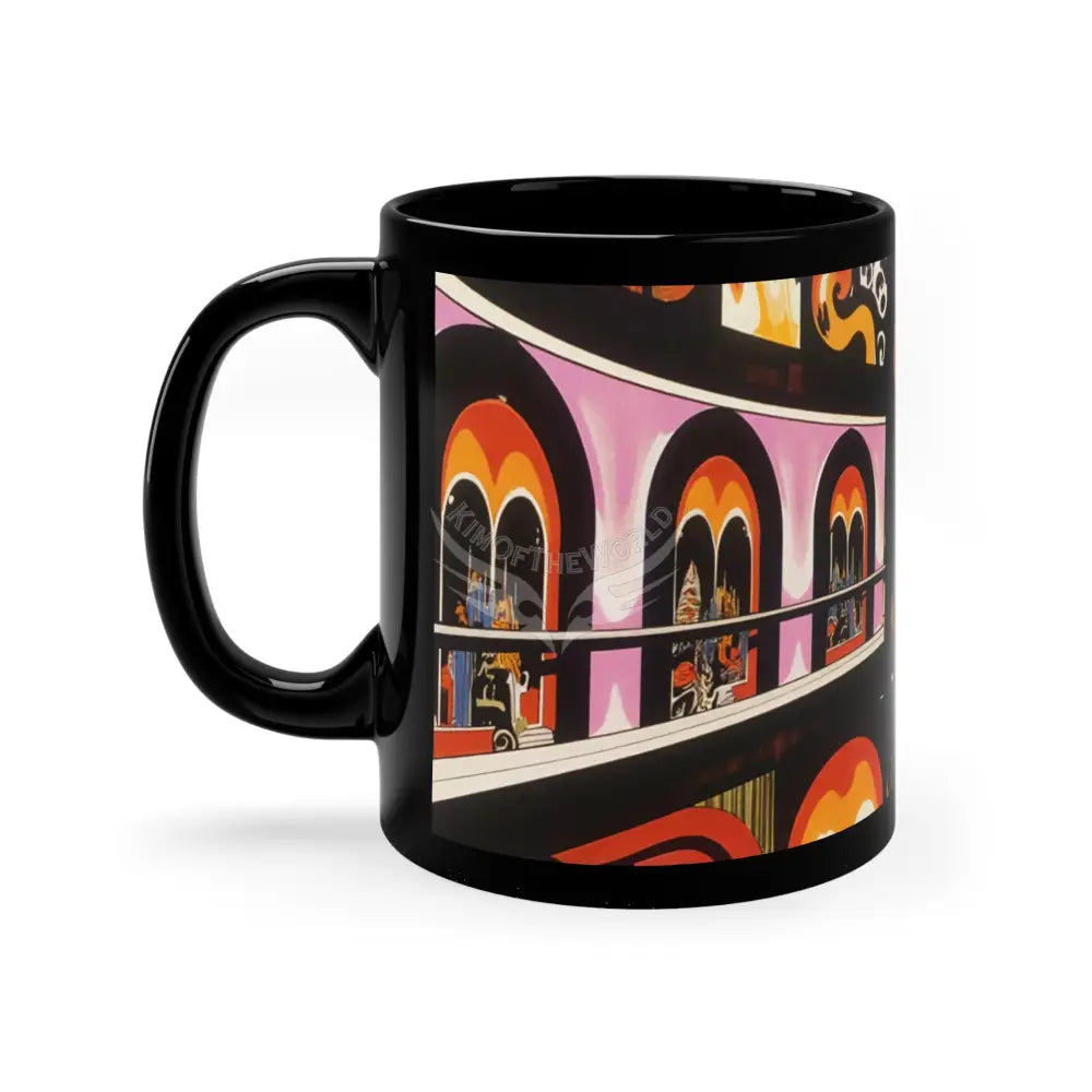 Abstract Architecture Set Mugs Coffee Cup Banner Nebula Coffee Mug — 11oz Black Ceramic Space Text Design 11oz / Black