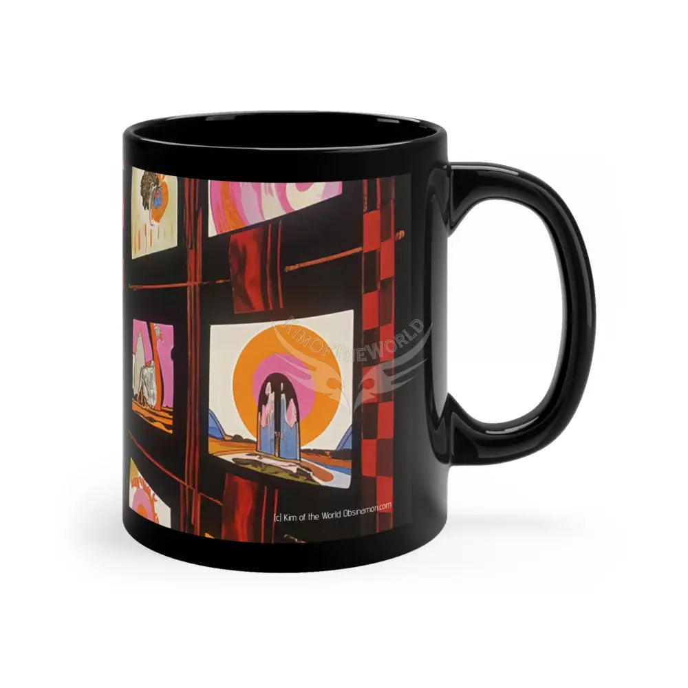 Abstract Architecture Set Mugs Coffee Cup Banner Nebula Coffee Mug — 11oz Black Ceramic Space Text Design 11oz / Black