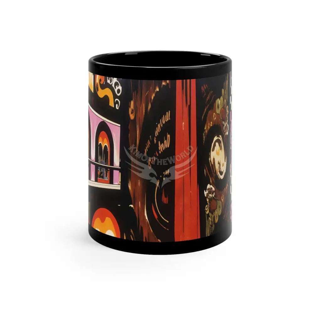 Abstract Architecture Set Mugs Coffee Cup Banner Nebula Coffee Mug — 11oz Black Ceramic Space Text Design 11oz / Black