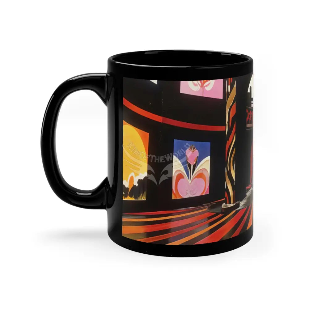 Abstract Architecture Set Mugs Coffee Cup Banner Nebula Coffee Mug — 11oz Black Ceramic Space Text Design 11oz / Black