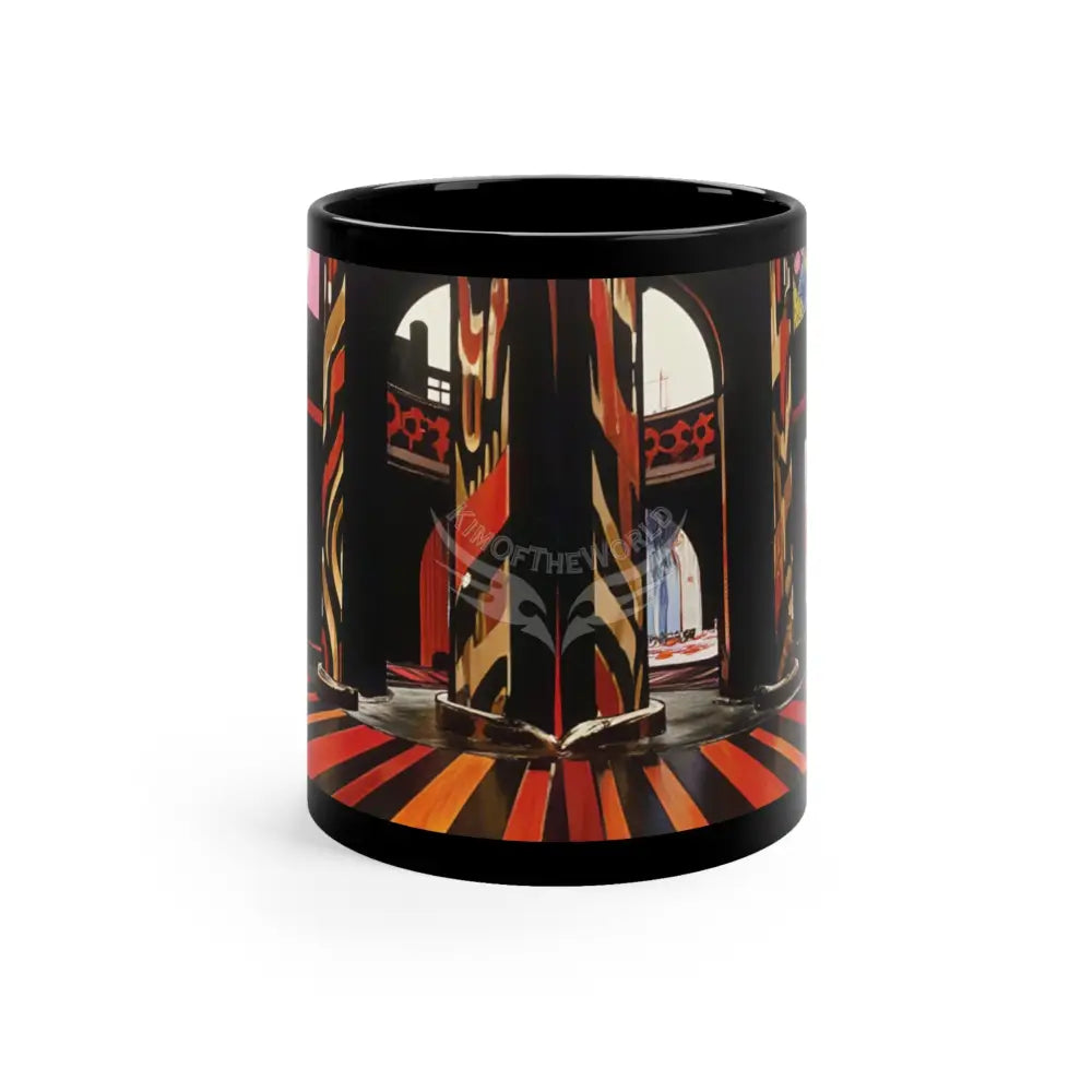 Abstract Architecture Set Mugs Coffee Cup Banner Nebula Coffee Mug — 11oz Black Ceramic Space Text Design 11oz / Black