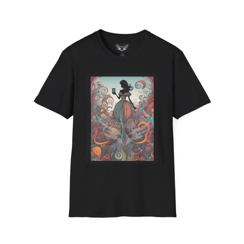 Abstract Flora Lady - Softstyle T-Shirt Black / XS T-Shirt