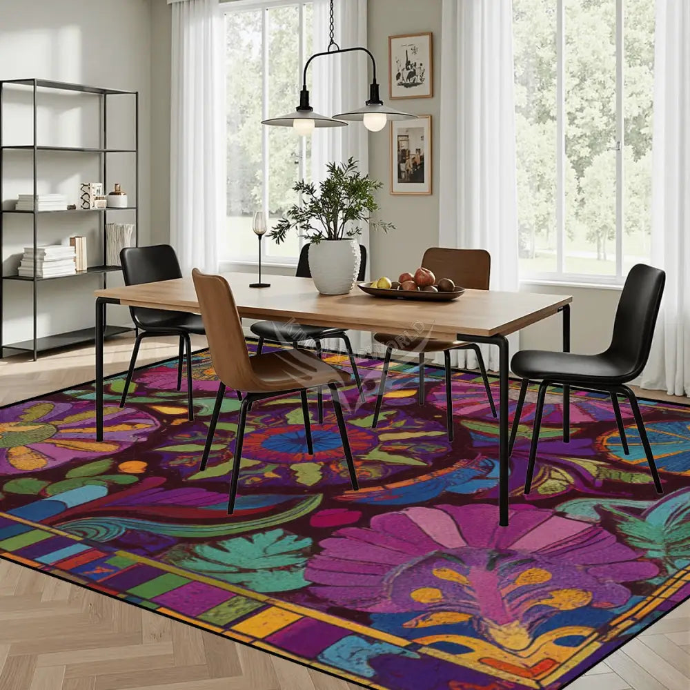 Abstract Floral ColorWheel Large Area Rug Floor Carpet (4:3) 144’’x108’’ Rugs & Mats