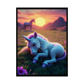 Adorable Baby Unicorn Unique Animal Rolled Poster — Cute Wildlife Wall Art 18″ x 24″ (Vertical) / Semi Glossy Poster