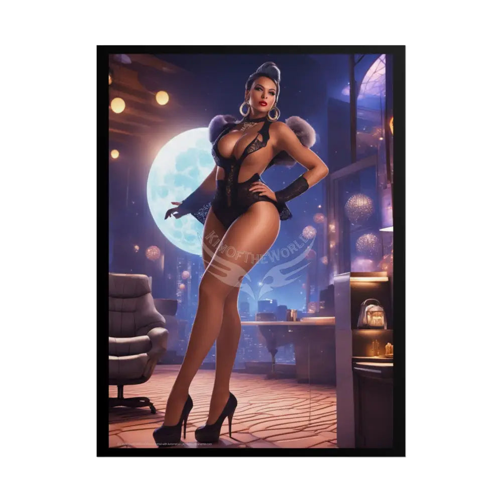 AI Girl Tall Girl Rolled Posters — Sexy Seductive Anime Wall Art - AI Girlfriend 18″ x 24″ (Vertical) / Matte Poster