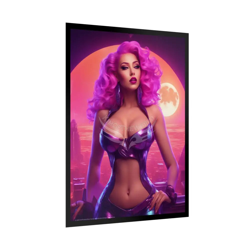 AI Girl Tall Girl Rolled Posters — Sexy Seductive Anime Wall Art - Pink Lady Poster