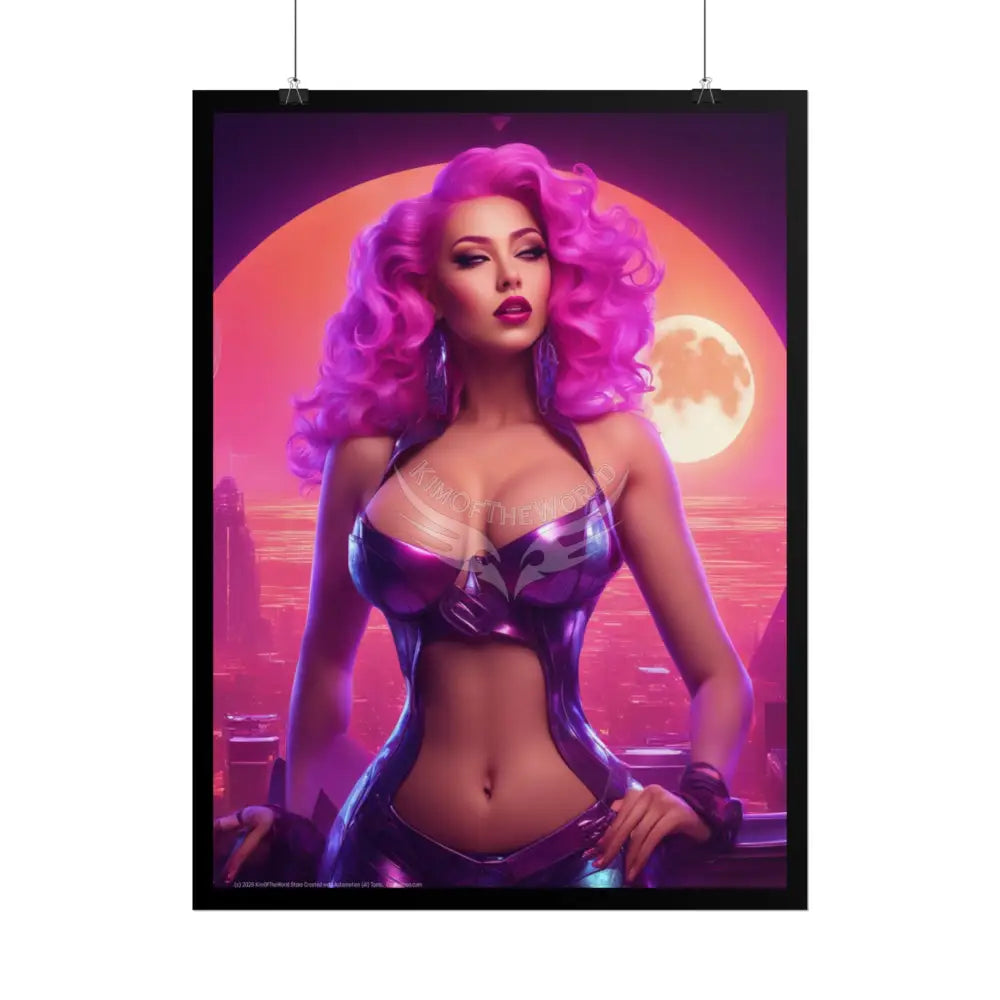 AI Girl Tall Girl Rolled Posters — Sexy Seductive Anime Wall Art - Pink Lady Poster