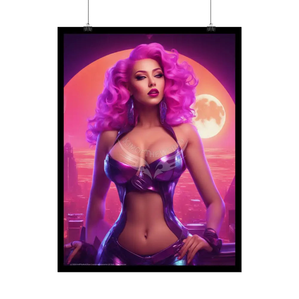 AI Girl Tall Girl Rolled Posters — Sexy Seductive Anime Wall Art - Pink Lady Poster
