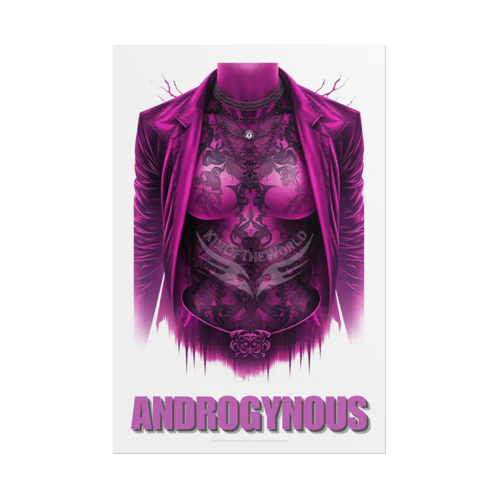 ’Androgynous’ Vaporwave Tattooed Person - Sexy Rolled Poster 20″ x 30″ (Vertical) / Matte Poster