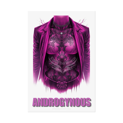 ’Androgynous’ Vaporwave Tattooed Person - Sexy Rolled Poster 20″ x 30″ (Vertical) / Semi Glossy Poster