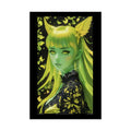 Anime 3D Green and Gold Foil Leaf Woman Lady Poster — Nature-Inspired Rolled Framable Print green and gold motif 20″ x