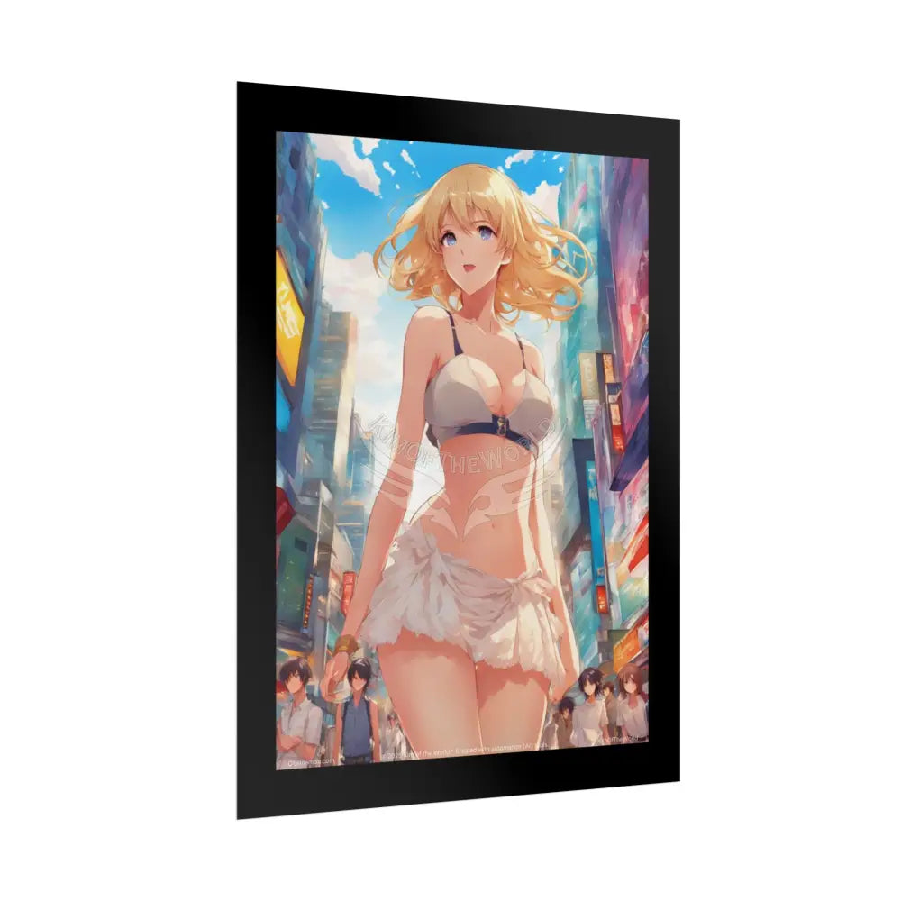 Anime Giant Tokyo Girl Giantess Fashion Poster — Fun Tall Lady Print Art (Empowered Women) Poster