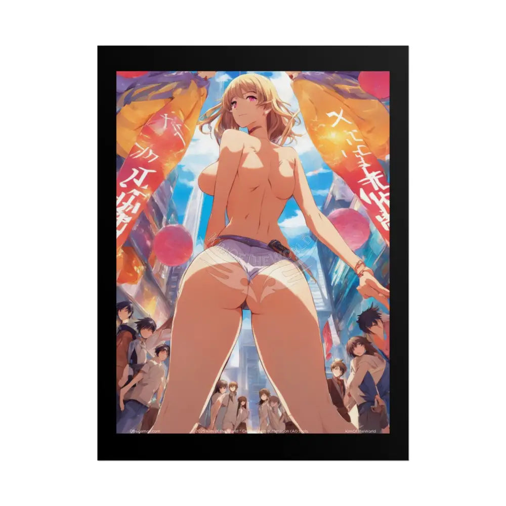 Anime Giant Tokyo Tease Girl Giantess Fashion Poster — Fun Tall Lady Tease Fetish Print Art (Empowered Women) 18″ x 24″