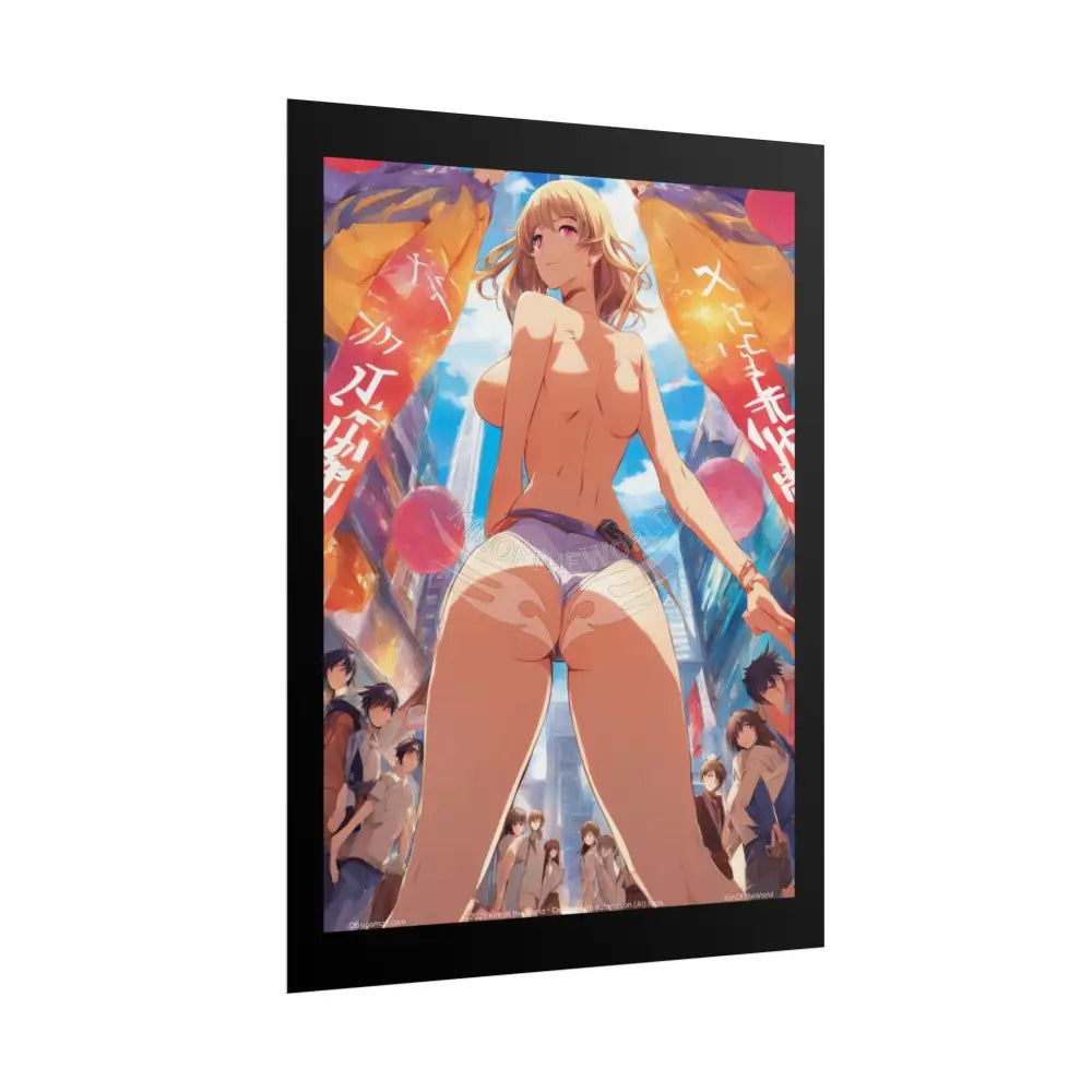 Anime Giant Tokyo Tease Girl Giantess Fashion Poster — Fun Tall Lady Tease Fetish Print Art (Empowered Women) Poster