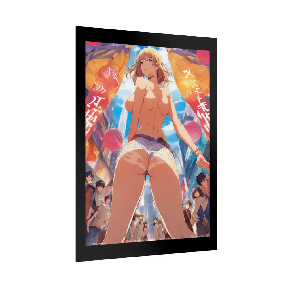 Anime Giant Tokyo Tease Girl Giantess Fashion Poster — Fun Tall Lady Tease Fetish Print Art (Empowered Women) Poster