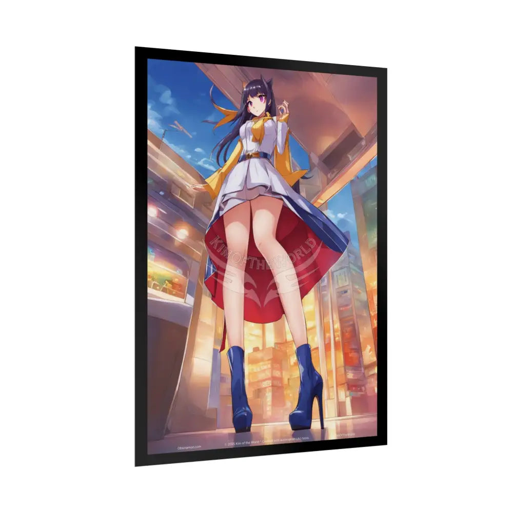 Anime Girl Naughty Giantess Sexy Skimpy Fashion Fun Fetish Poster — 3D Lingerie Stiletto Lady Art Print Poster